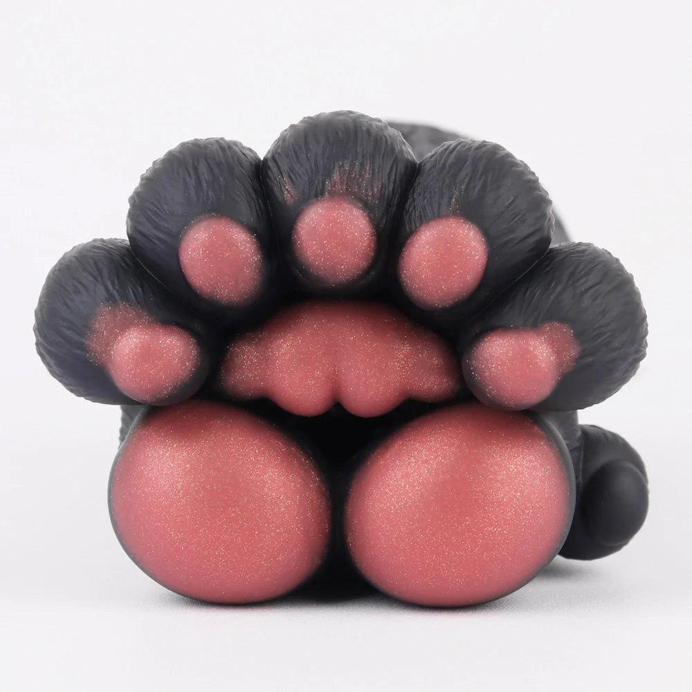 White fur bear paw masturbator with copper rose pad, photo 4