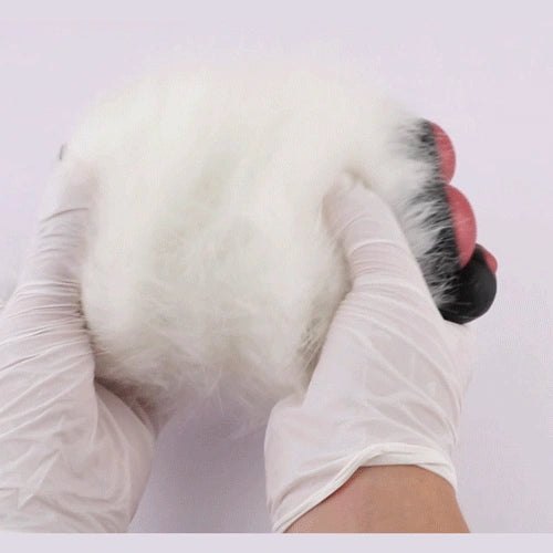 White fur bear paw masturbator with copper rose pad, photo 8