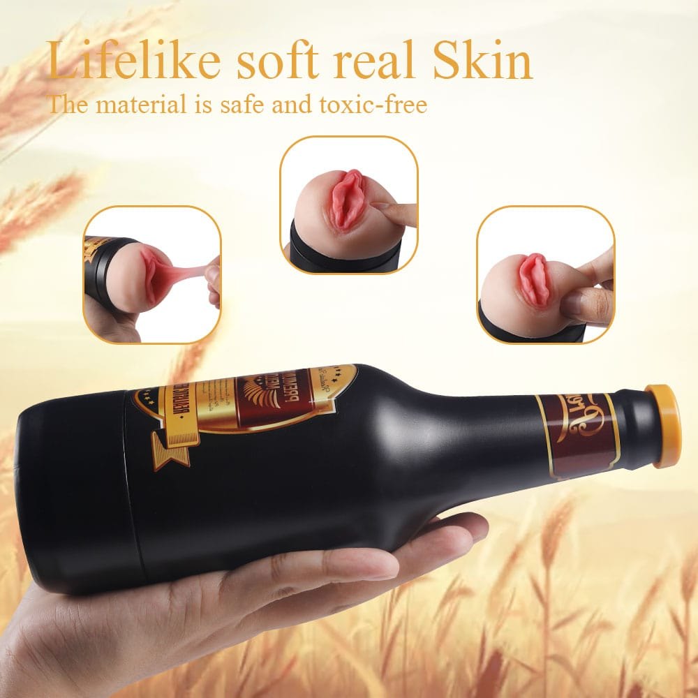 Black beer bottle shaped male masturbator cup, photo 2