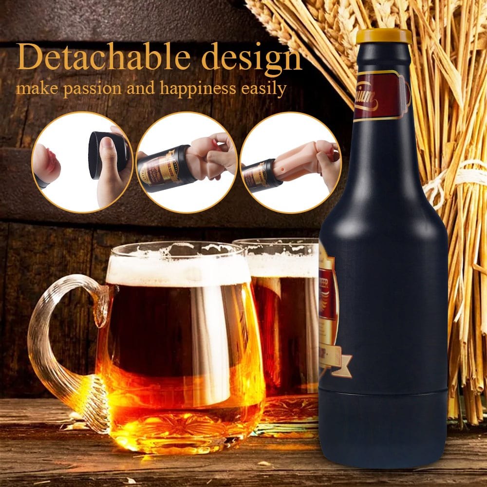 Black beer bottle shaped male masturbator cup, photo 7