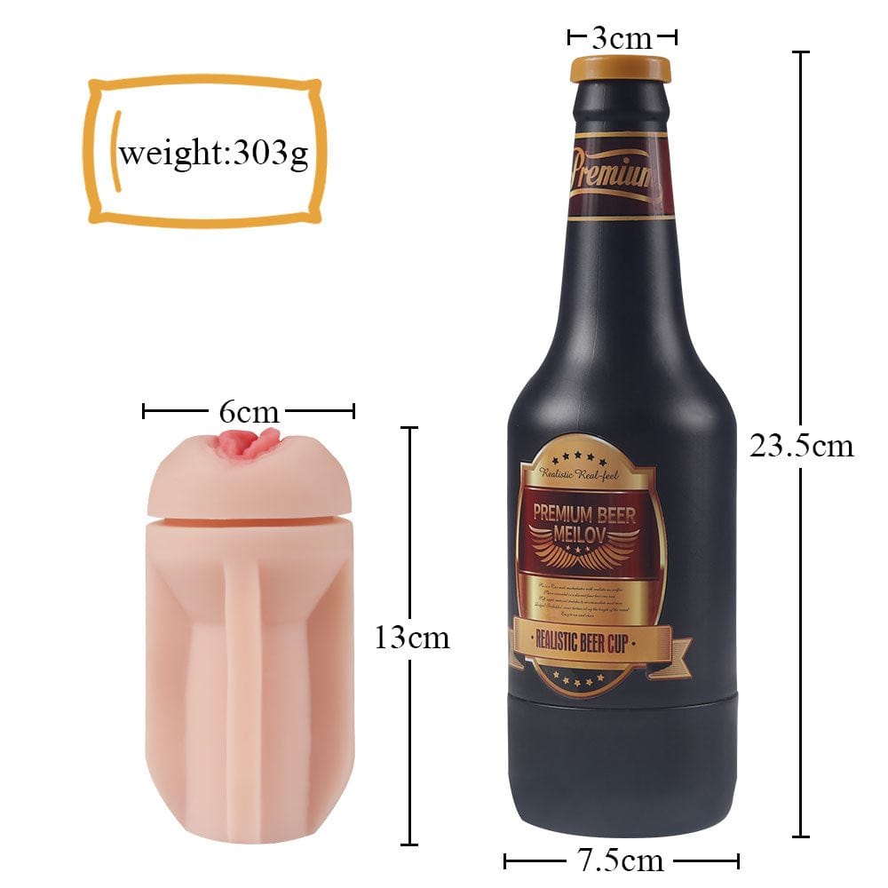 Black beer bottle shaped male masturbator cup, photo 8