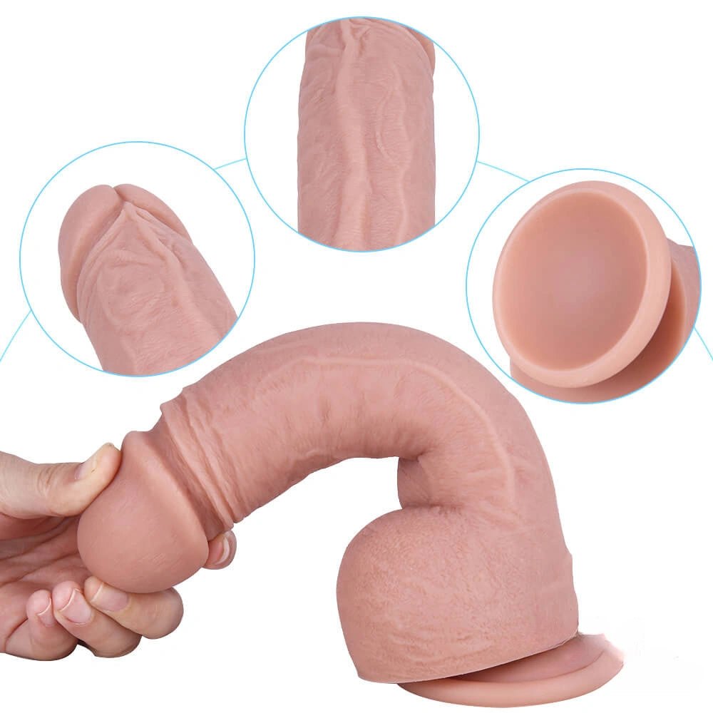 Flesh liquid silicone suction cup dildo, photo 8