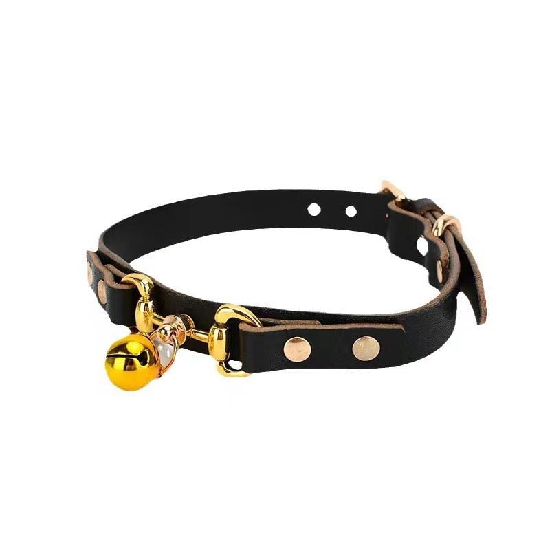 Bell charm leather collar accessory, photo 4
