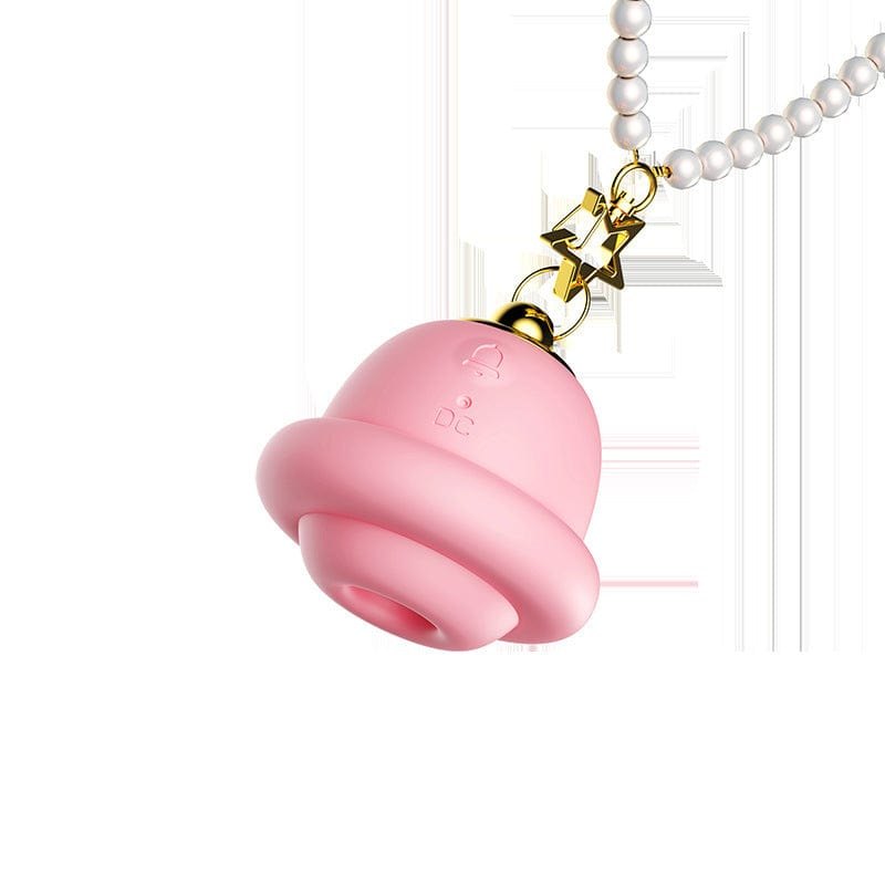 Pink bell shaped silicone necklace vibrator, photo 1