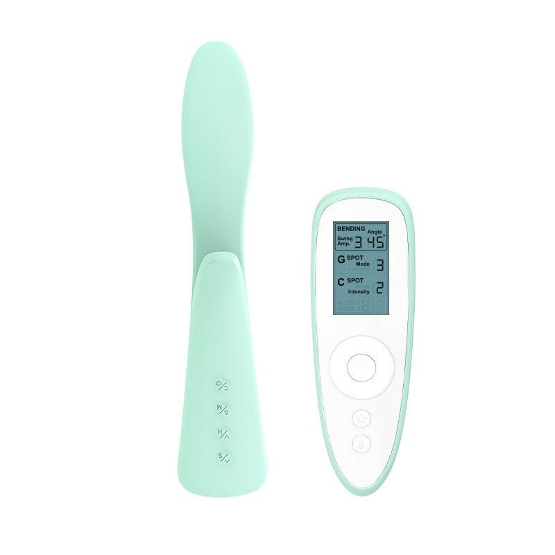 Light Green bendable g-spot vibrator with remote control