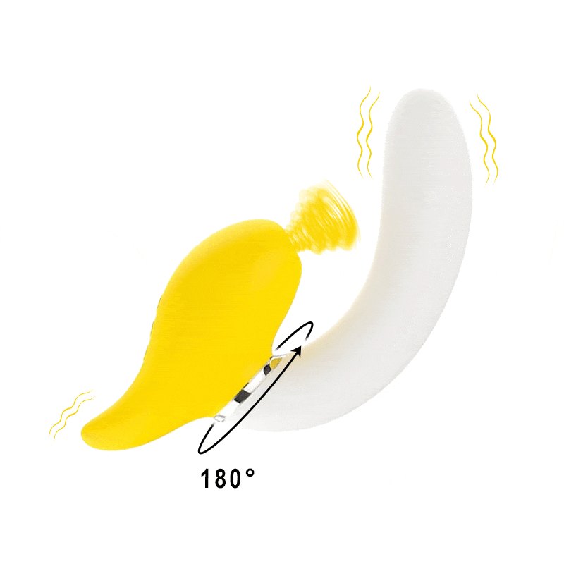 Yellow and white bendable banana vibrator, photo 1