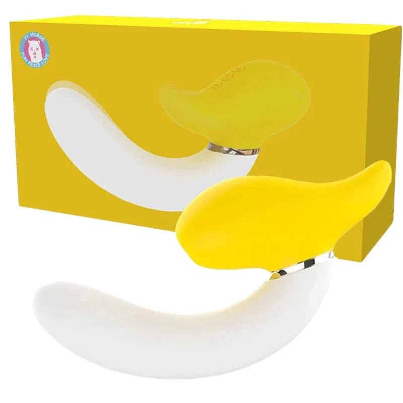 Yellow and white bendable banana vibrator, photo 2
