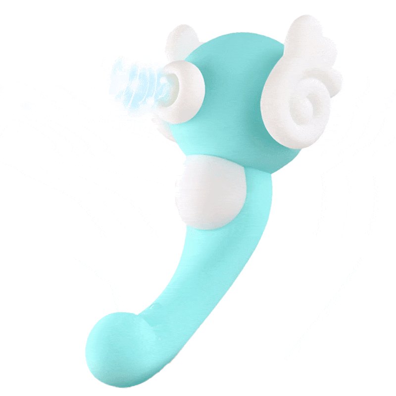 Sky blue bendable suction vibrator, photo 1