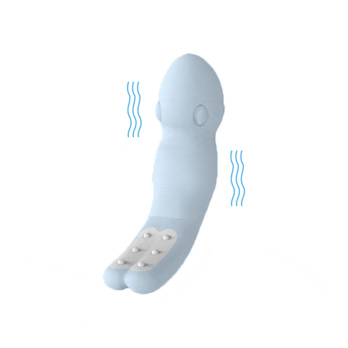Blue bendable dual motion vibrator, photo 1