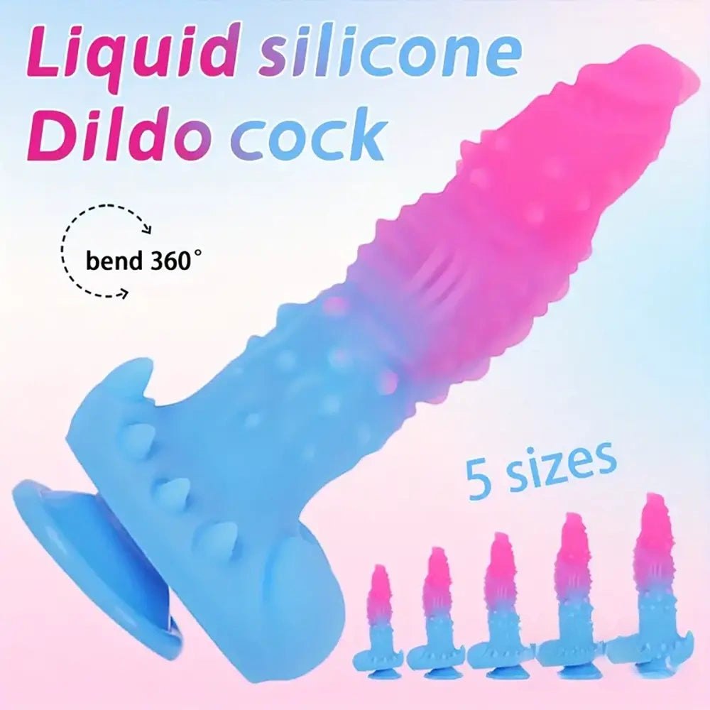 Colorful bendable fantasy dildo, photo 2
