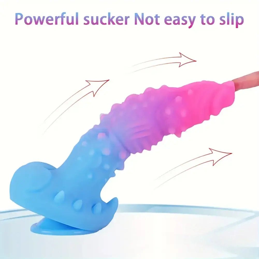 Colorful bendable fantasy dildo, photo 3