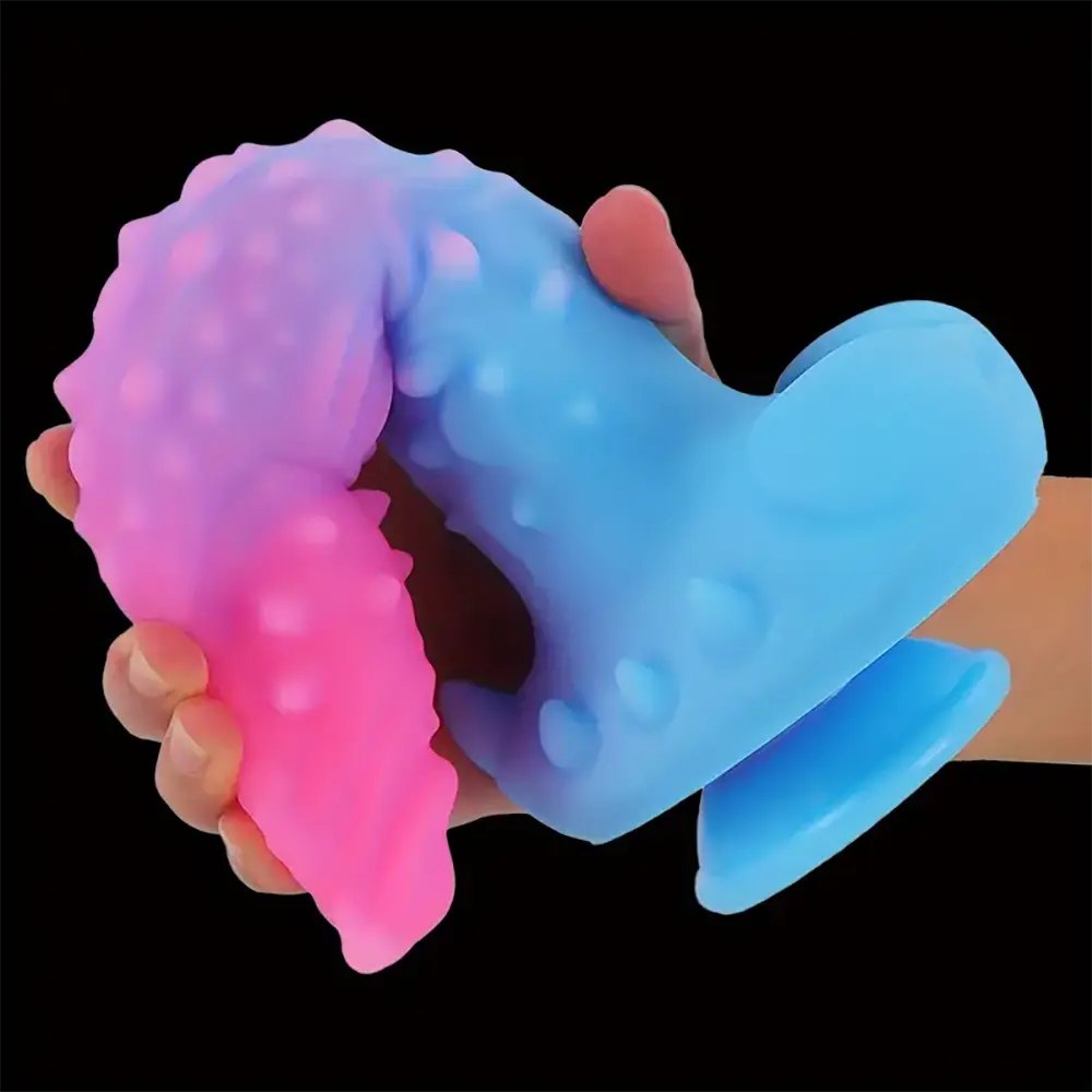 Colorful bendable fantasy dildo, photo 6