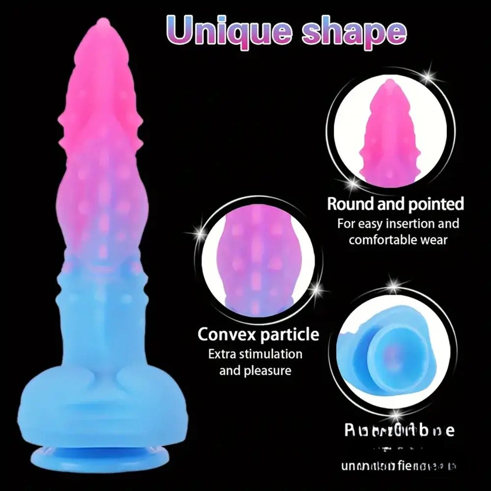 Colorful bendable fantasy dildo, photo 7