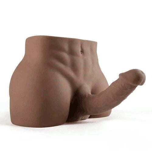 Coffee bendable silicone male torso doll, photo 1
