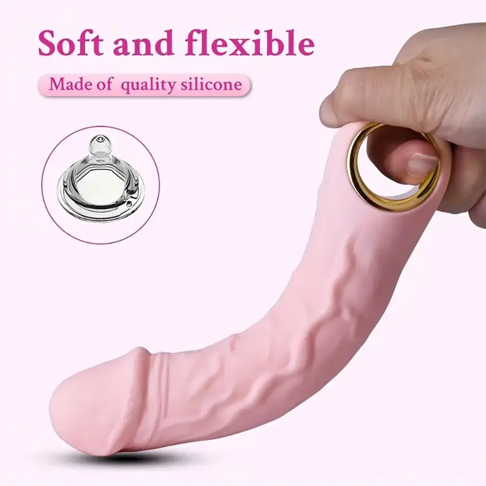 Pink bendable vibrating dildo, photo 3