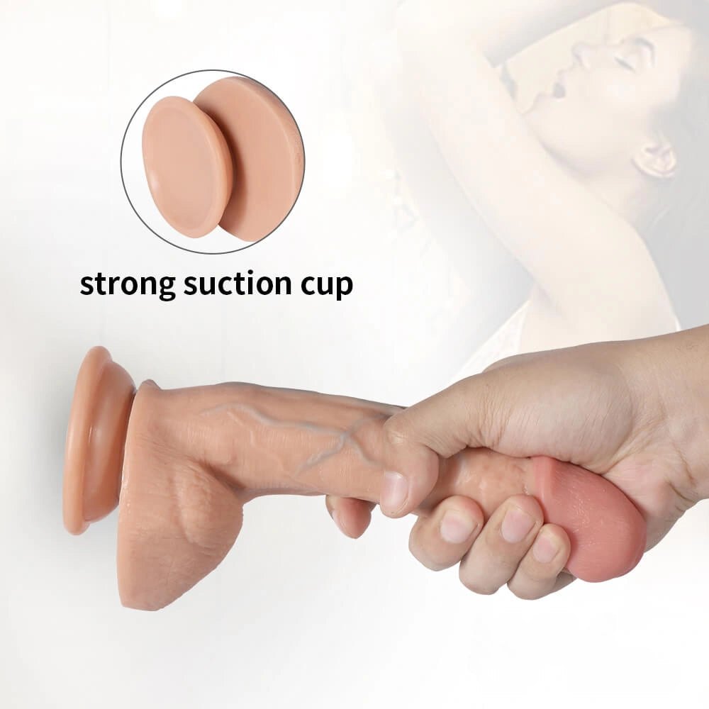 Flesh realistic pvc dildo with suction cup, photo 8