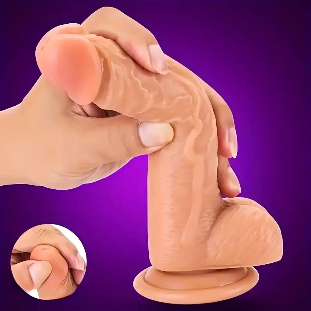 Flesh tone bendable pvc dildo, photo 6