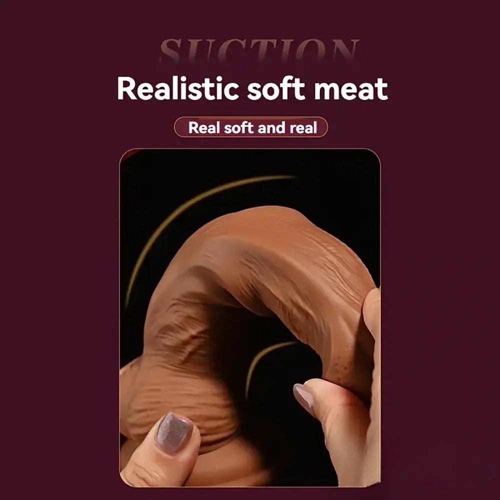 Brown realistic silicone suction cup dildo, photo 2