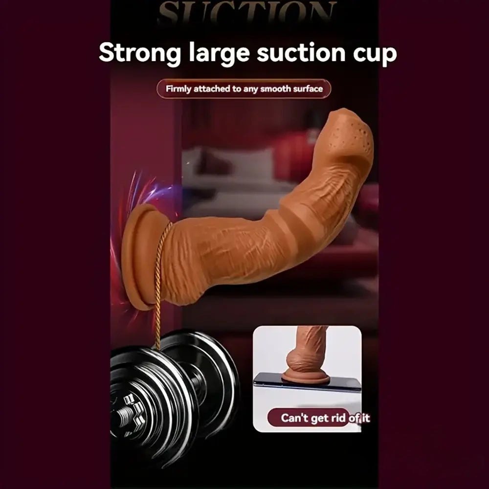 Brown realistic silicone suction cup dildo, photo 4