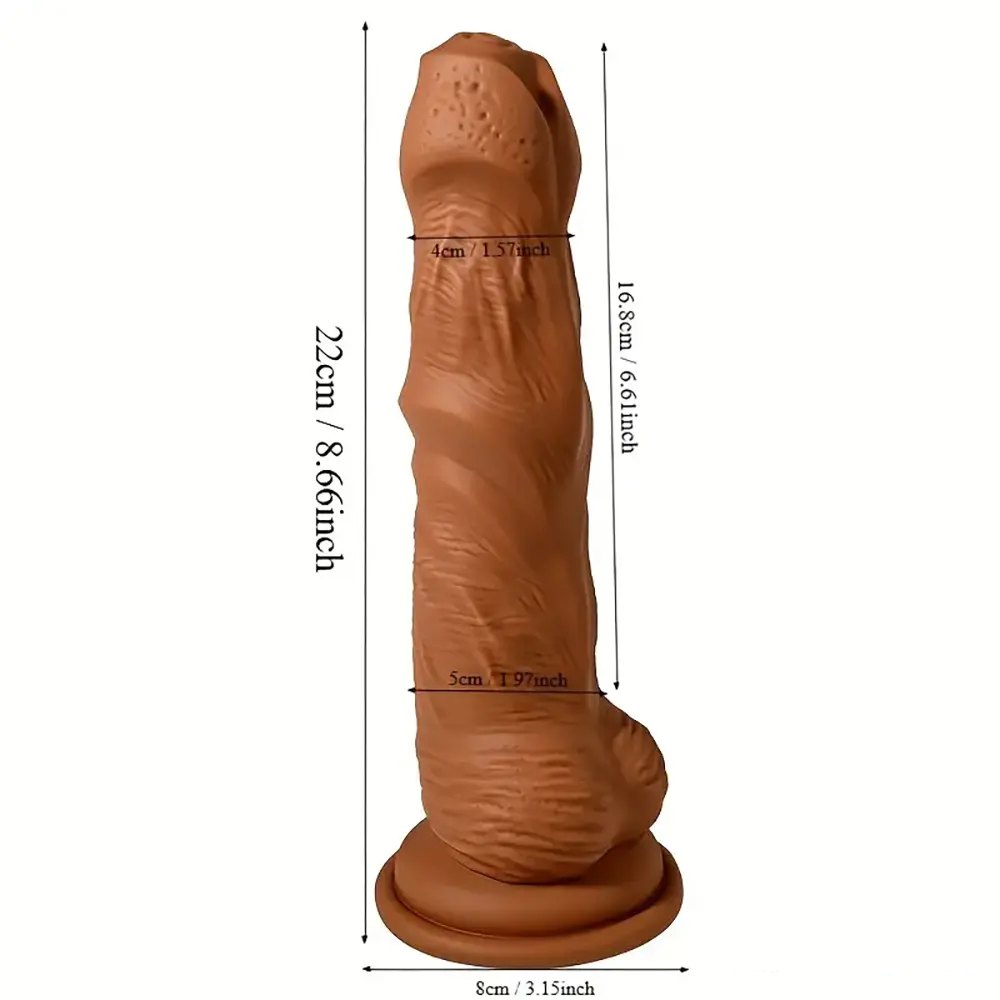 Brown realistic silicone suction cup dildo, photo 7
