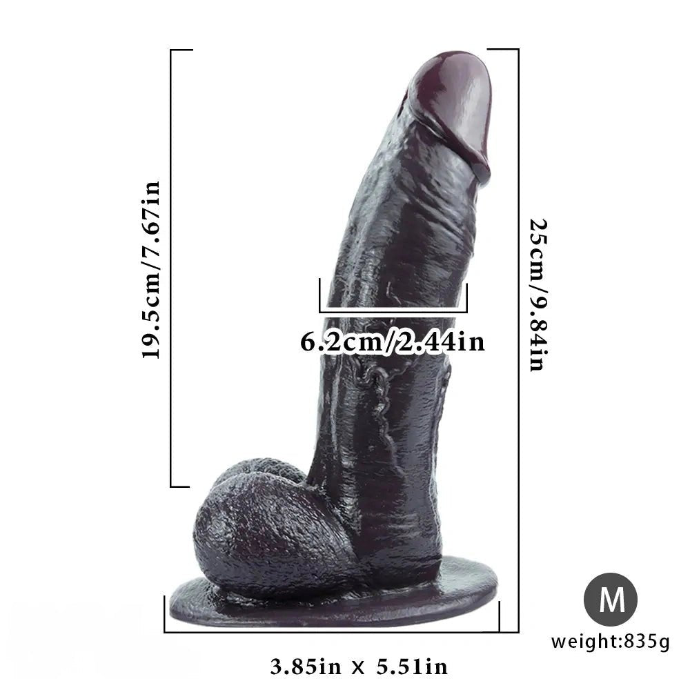 Black bendable silicone cock dildo