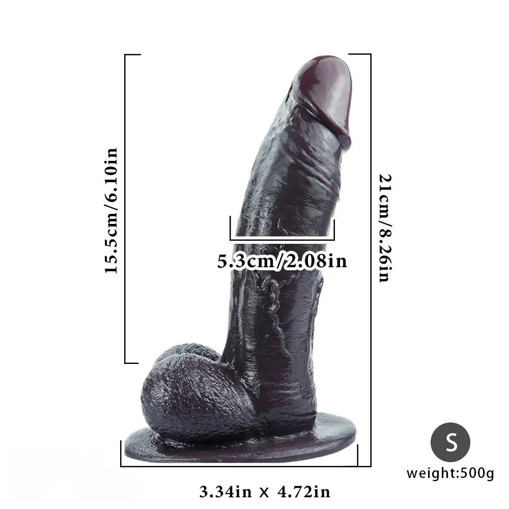 Black bendable silicone cock dildo