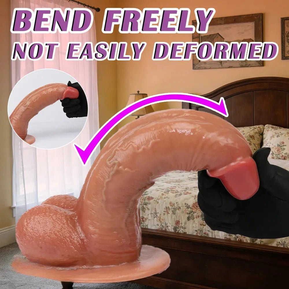 Bendable silicone cock dildo, photo 6