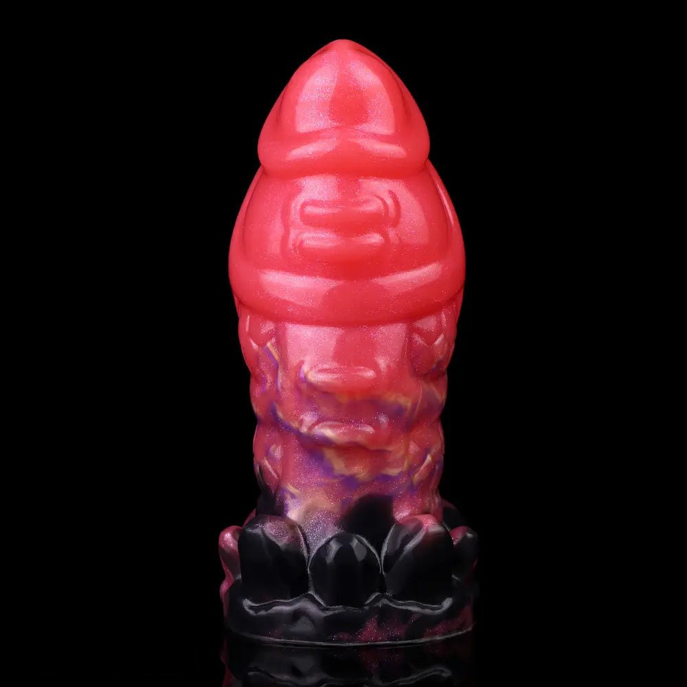 Red berry textured fantasy silicone dildo, photo 10