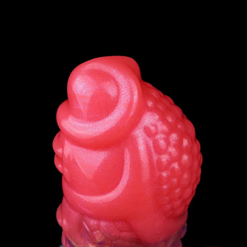 Red berry textured fantasy silicone dildo, photo 13