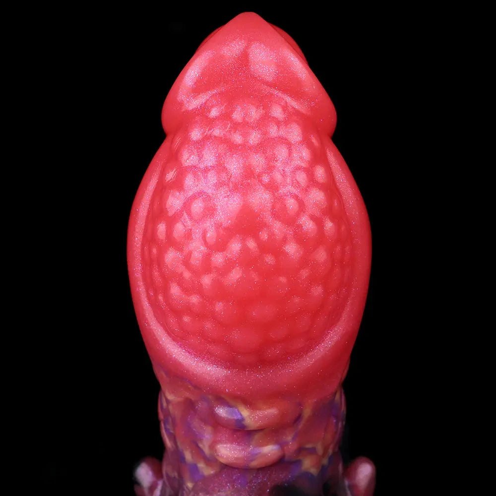 Red berry textured fantasy silicone dildo, photo 14
