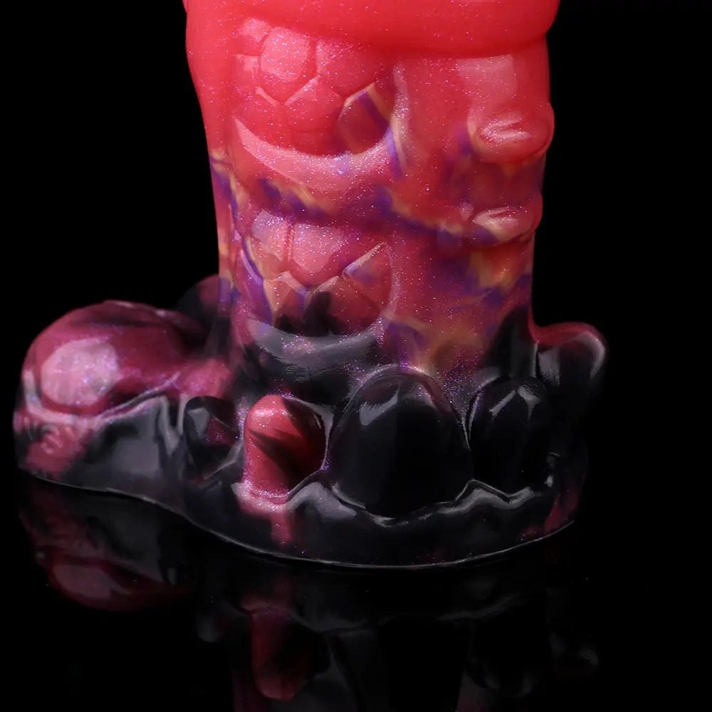 Red berry textured fantasy silicone dildo, photo 15