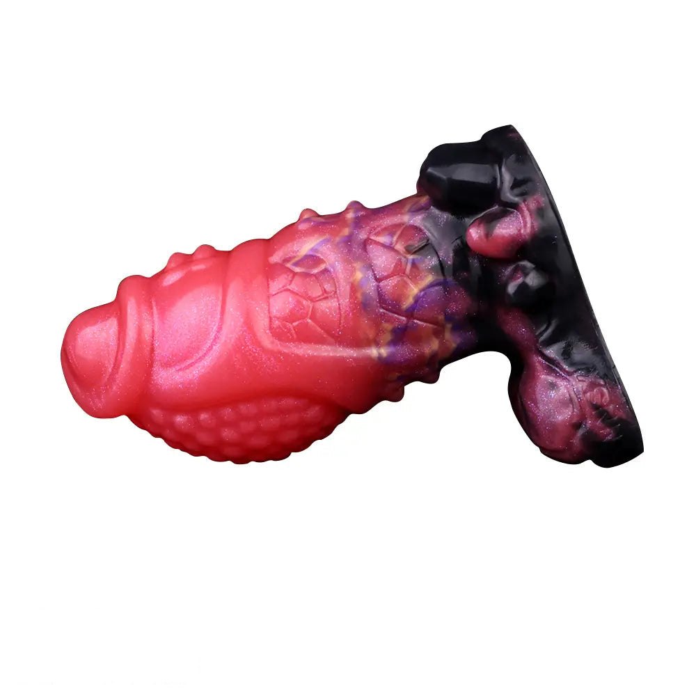 Red berry textured fantasy silicone dildo, photo 5