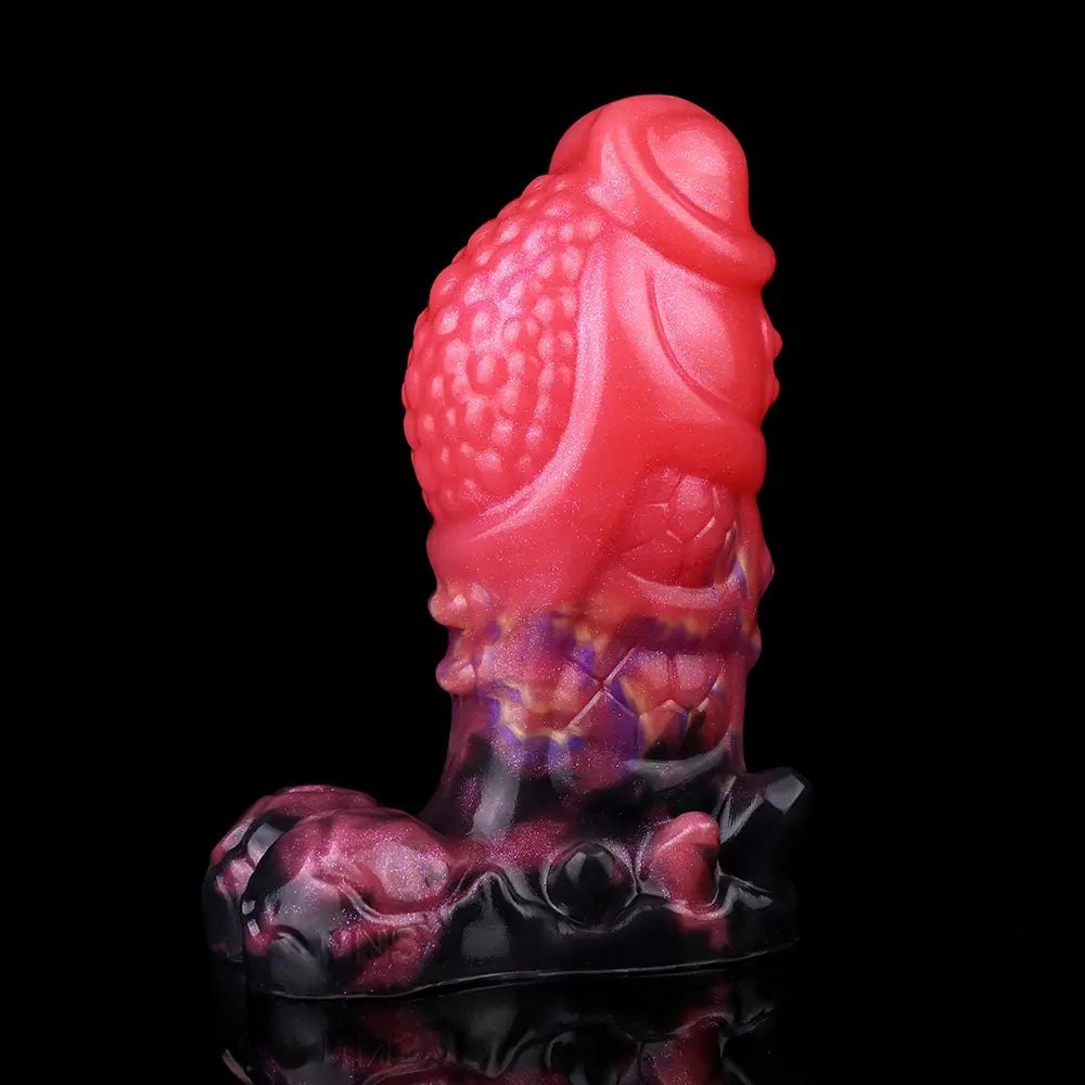 Red berry textured fantasy silicone dildo, photo 8