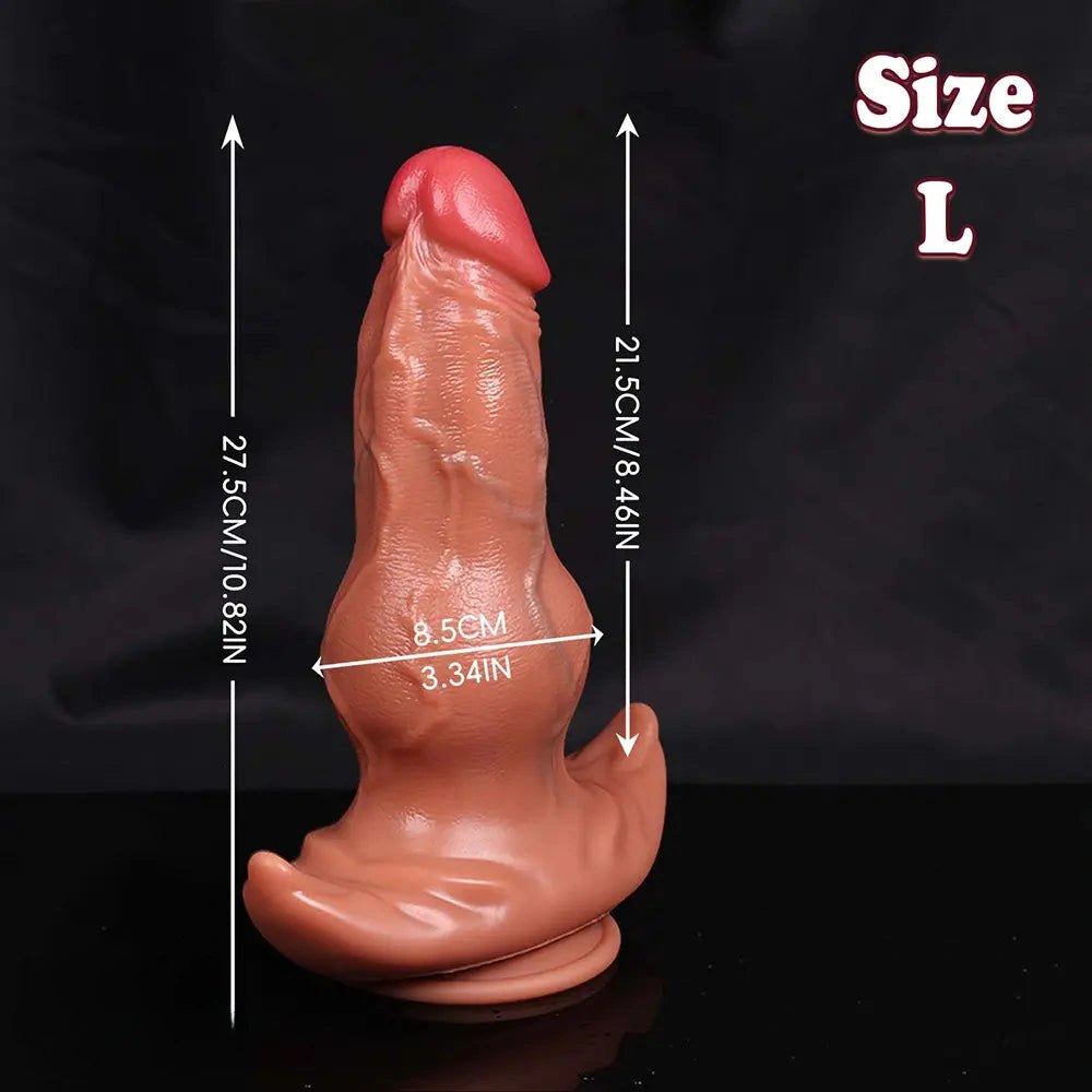 Flesh realistic silicone dildo with anchor suction cup base