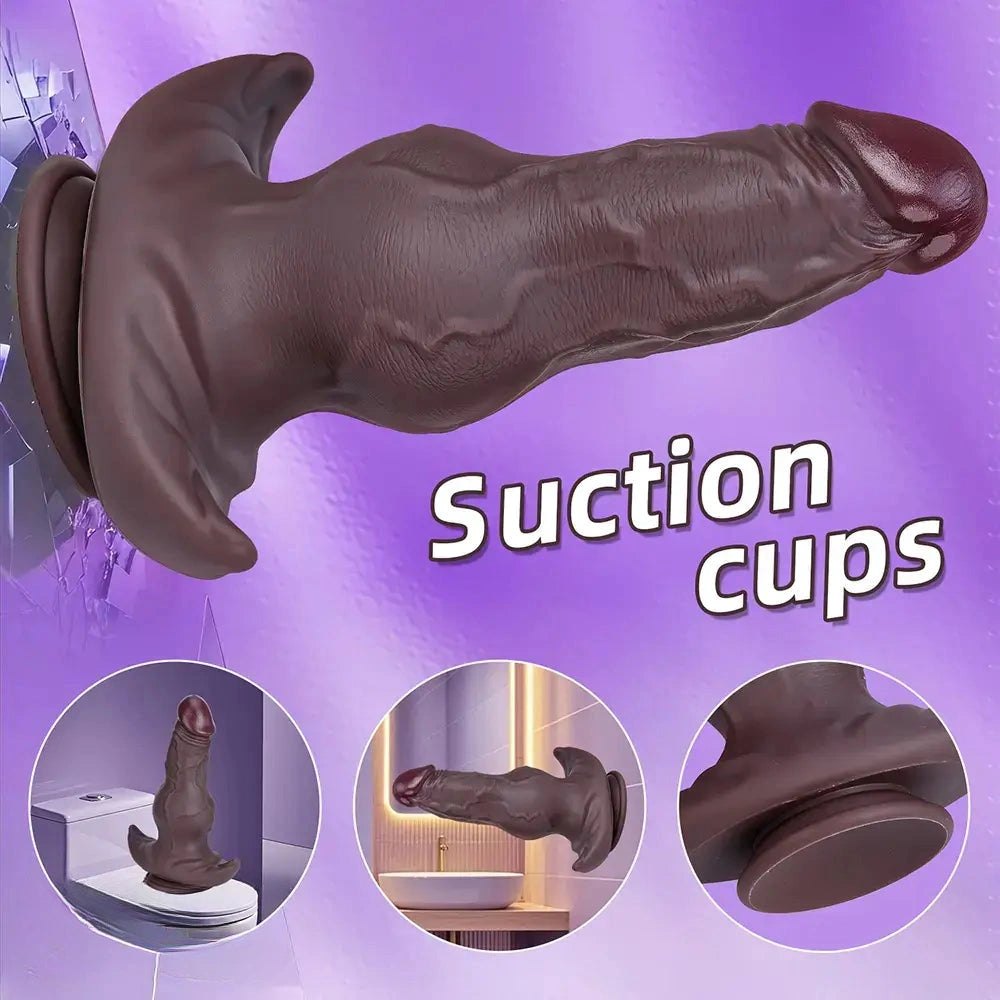 Realistic silicone dildo with anchor suction cup base, photo 11