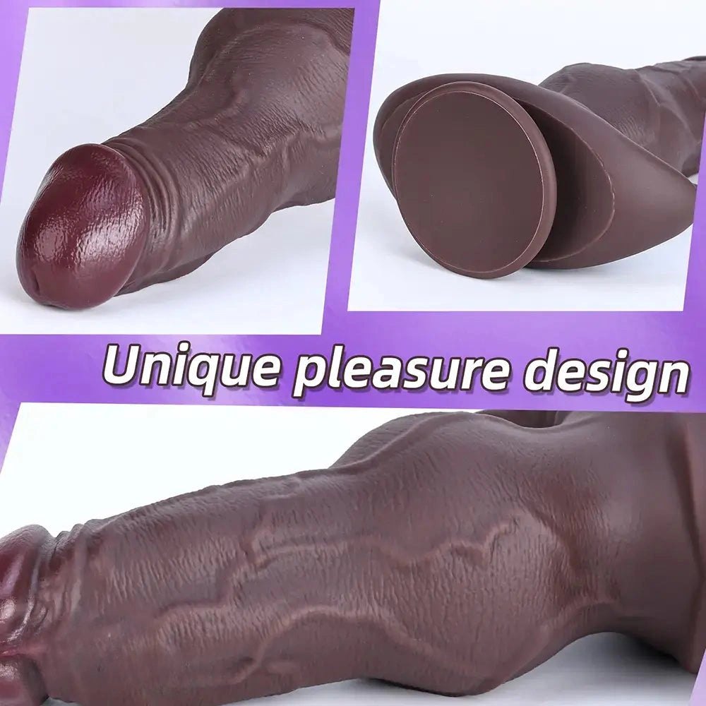 Realistic silicone dildo with anchor suction cup base, photo 12