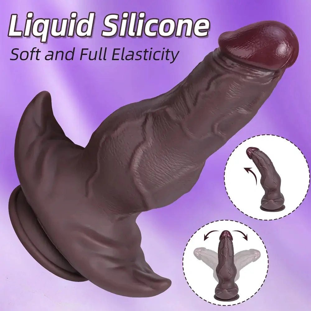 Realistic silicone dildo with anchor suction cup base, photo 14