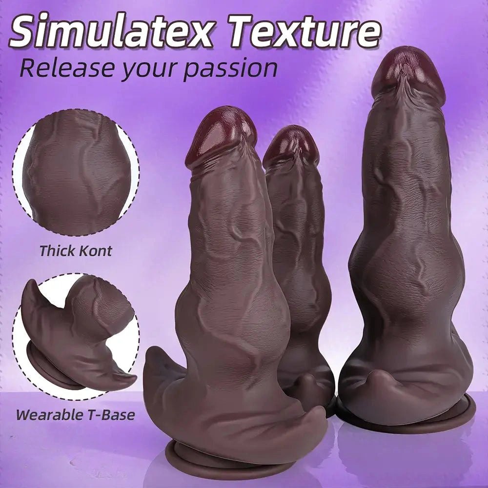 Realistic silicone dildo with anchor suction cup base, photo 6