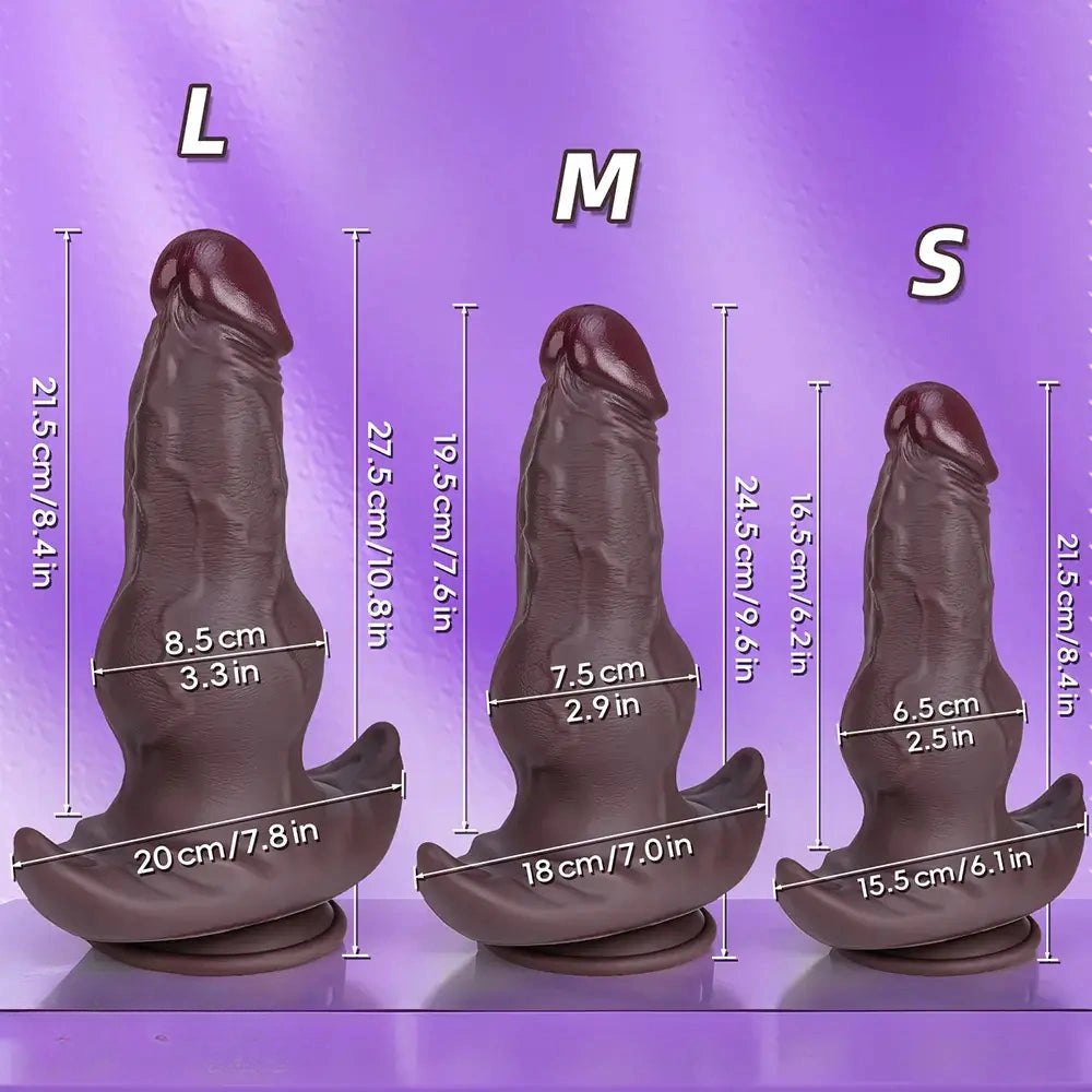 Realistic silicone dildo with anchor suction cup base, photo 8