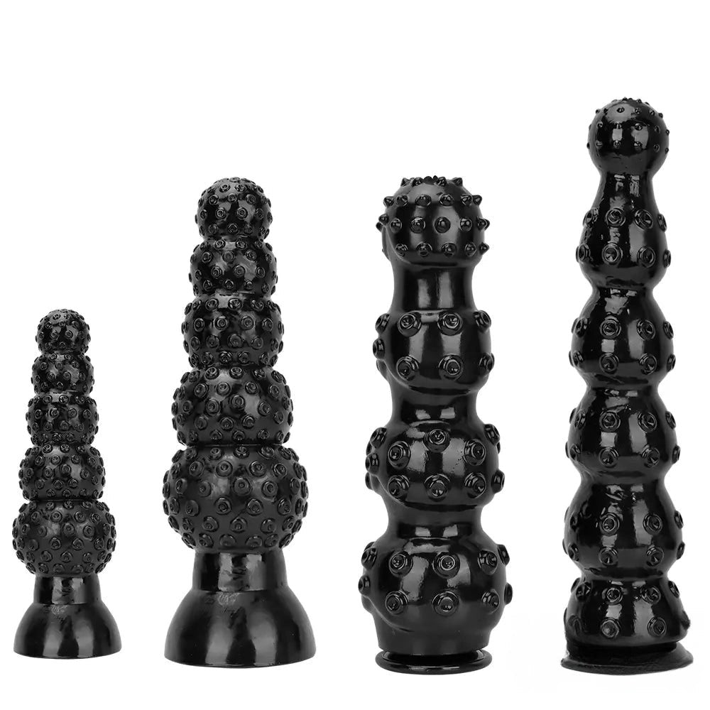 Black beaded pvc anal dildo, photo 1