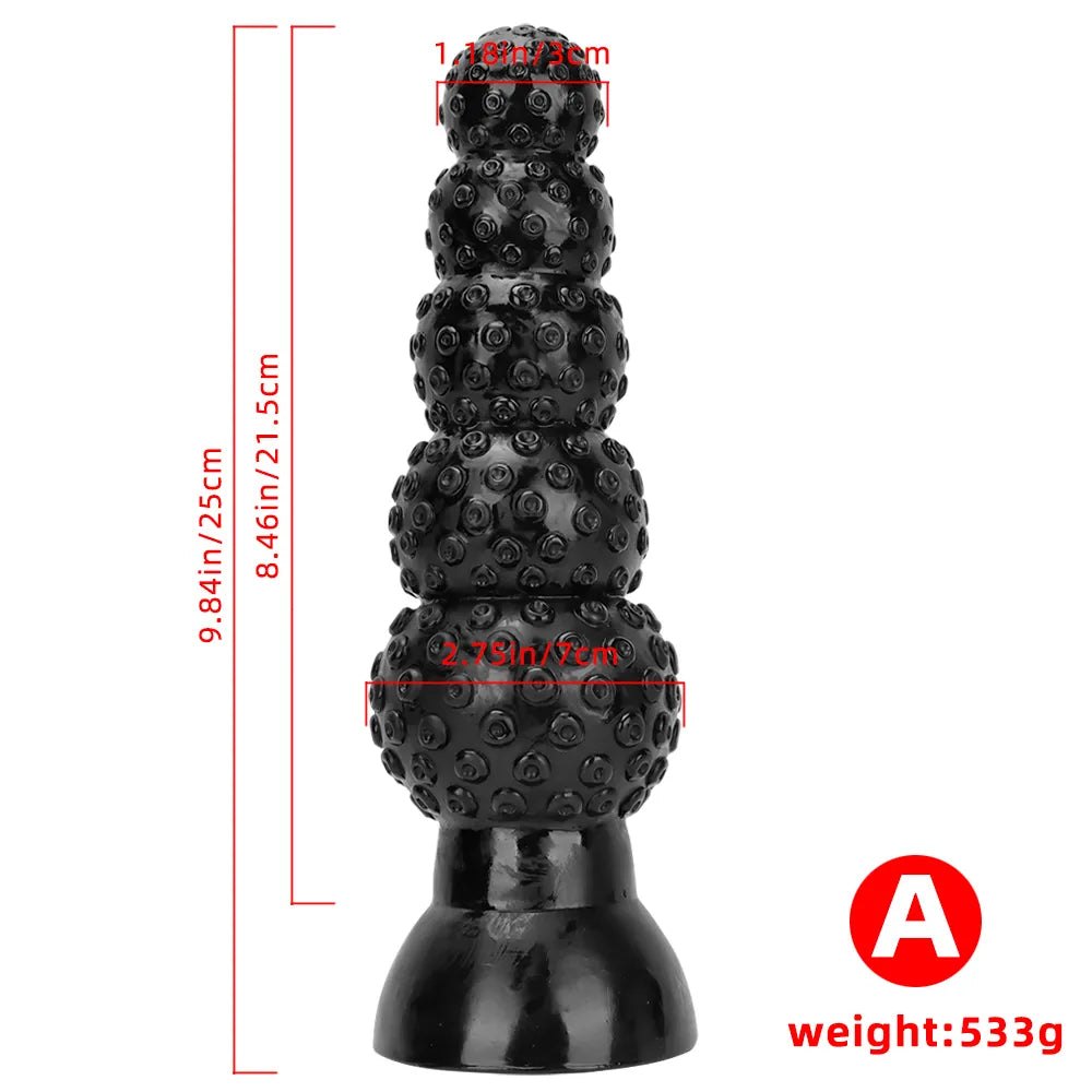Black beaded pvc anal dildo, photo 16