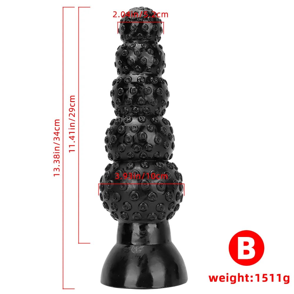 Black beaded pvc anal dildo, photo 17