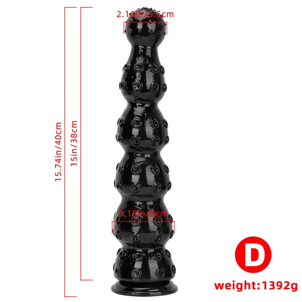 Black beaded pvc anal dildo, photo 19
