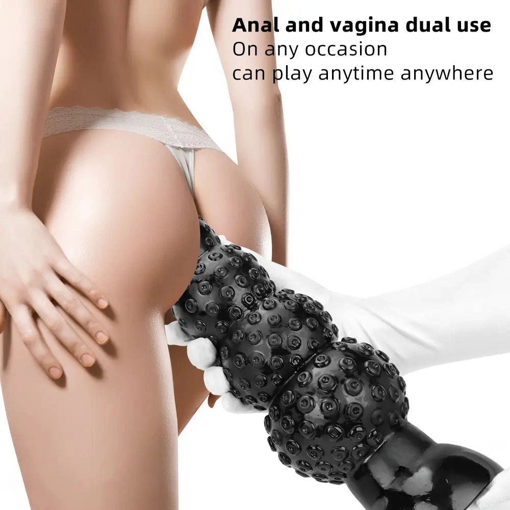 Black beaded pvc anal dildo, photo 2