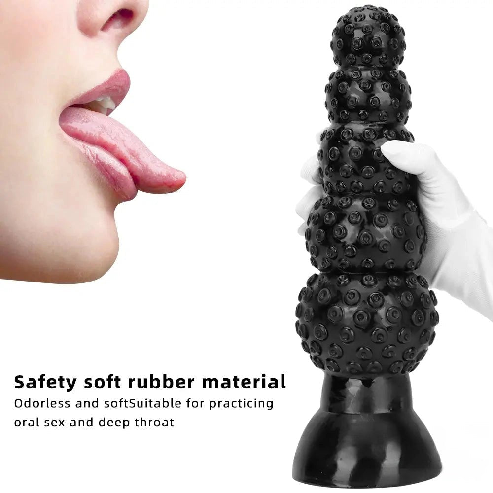 Black beaded pvc anal dildo, photo 3