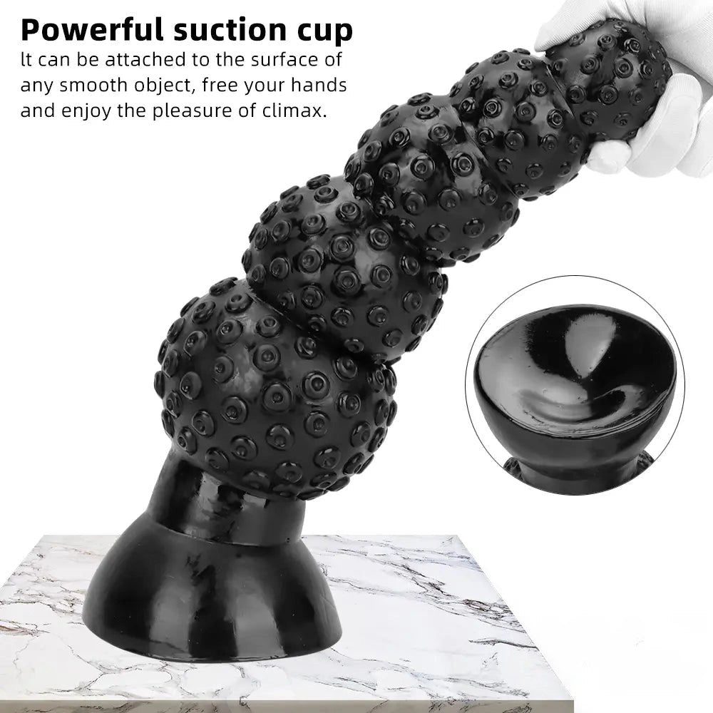 Black beaded pvc anal dildo, photo 4
