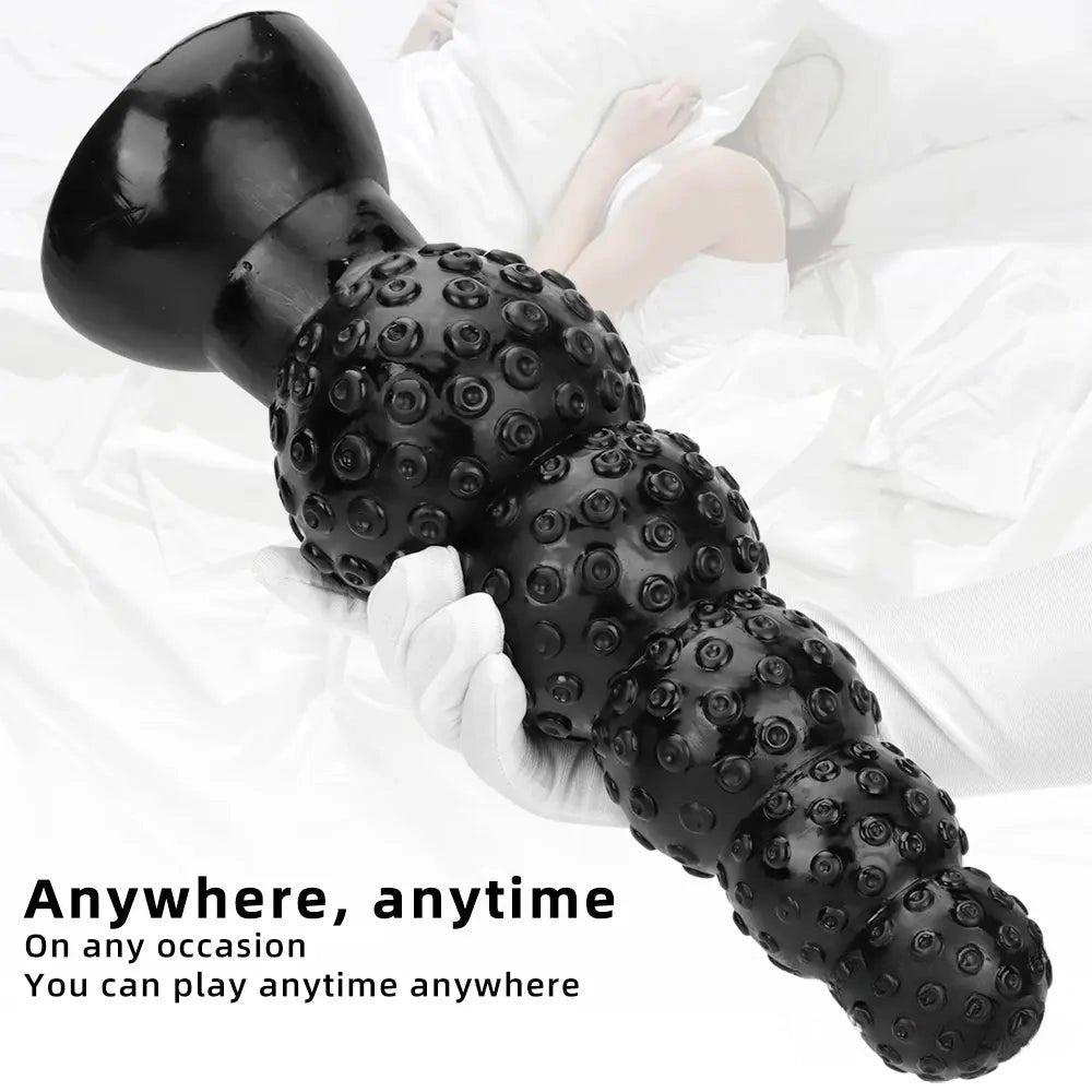 Black beaded pvc anal dildo, photo 5
