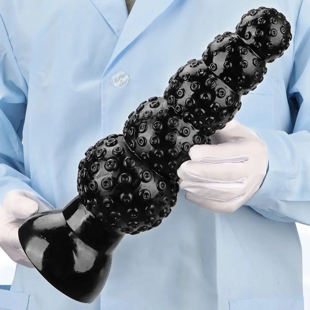 Black beaded pvc anal dildo, photo 7
