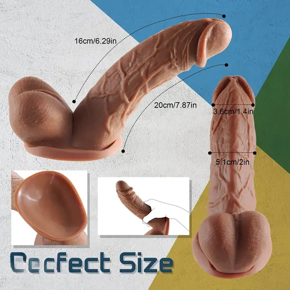 Brown silicone suction cup dildo with large glans, photo 6