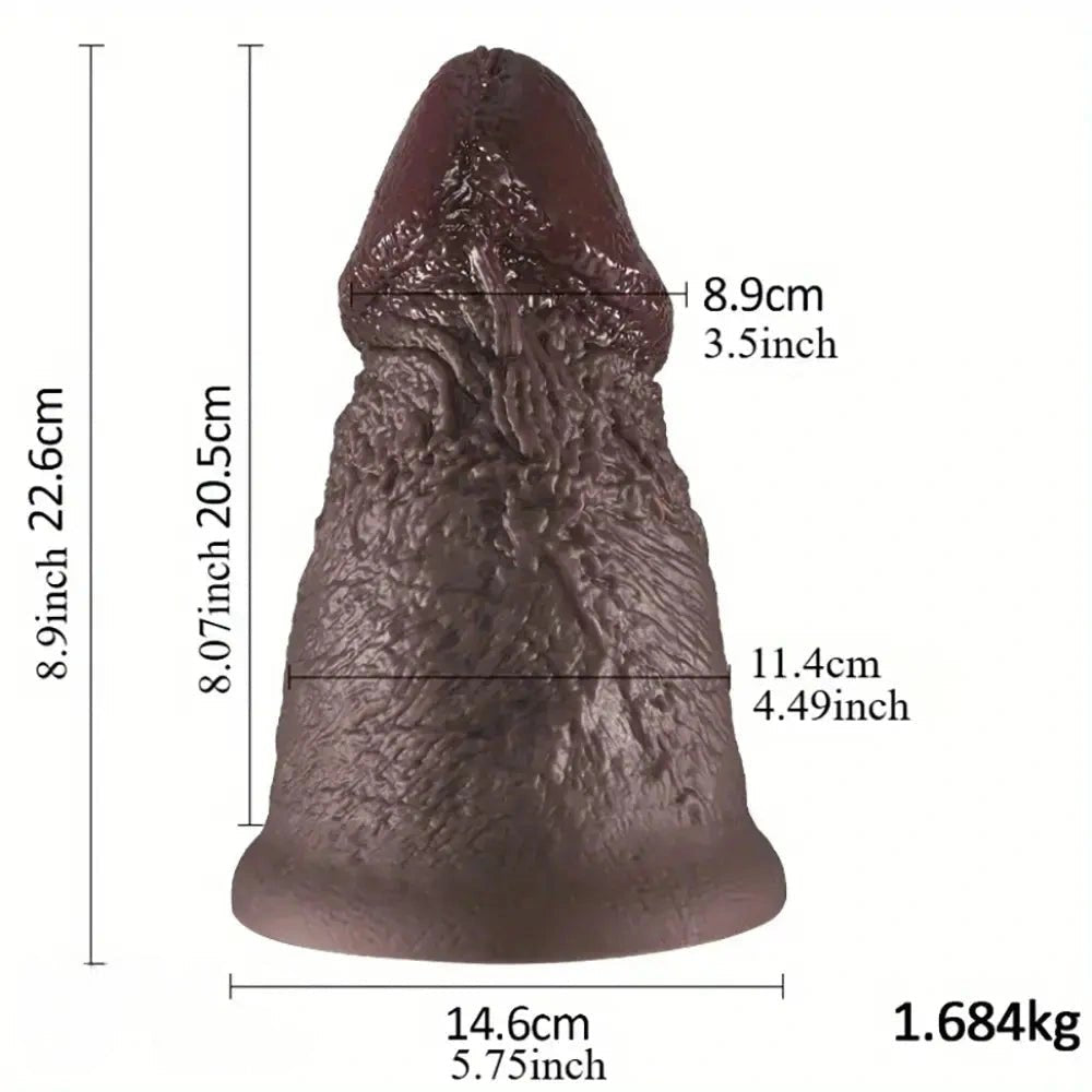 Brown big glans thick silicone dildo